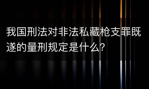 我国刑法对非法私藏枪支罪既遂的量刑规定是什么？