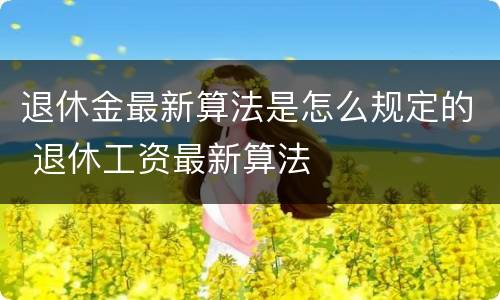 退休金最新算法是怎么规定的 退休工资最新算法