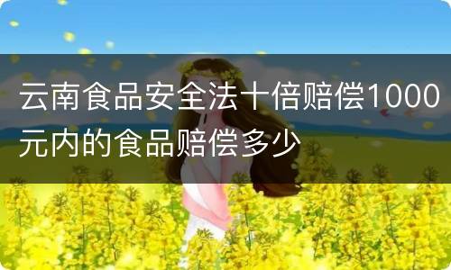 云南食品安全法十倍赔偿1000元内的食品赔偿多少