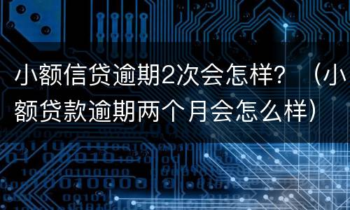 小额信贷逾期2次会怎样？（小额贷款逾期两个月会怎么样）