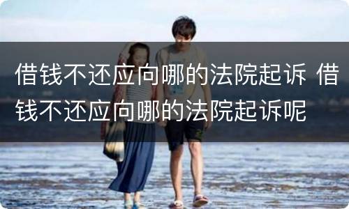 借钱不还应向哪的法院起诉 借钱不还应向哪的法院起诉呢