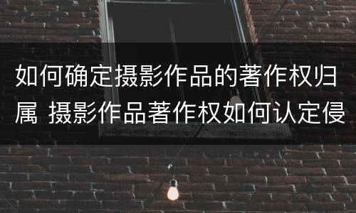 如何确定摄影作品的著作权归属 摄影作品著作权如何认定侵权