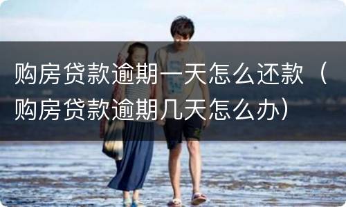 购房贷款逾期一天怎么还款（购房贷款逾期几天怎么办）
