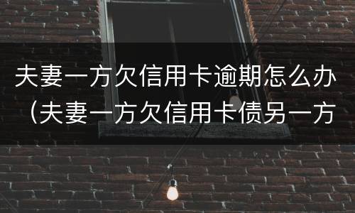 夫妻一方欠信用卡逾期怎么办（夫妻一方欠信用卡债另一方有义务还吗）