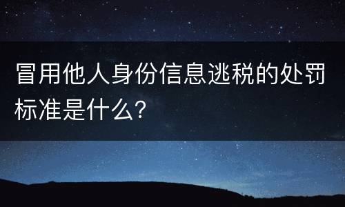 冒用他人身份信息逃税的处罚标准是什么？