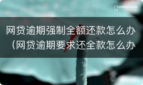 网贷逾期强制全额还款怎么办（网贷逾期要求还全款怎么办）