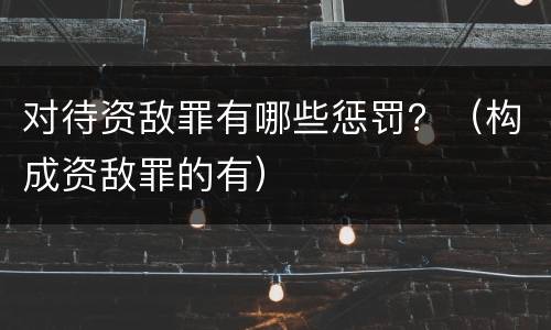 对待资敌罪有哪些惩罚？（构成资敌罪的有）