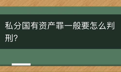 私分国有资产罪一般要怎么判刑?