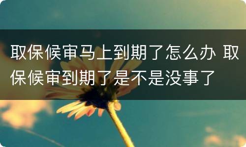 取保候审马上到期了怎么办 取保候审到期了是不是没事了