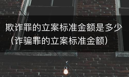 欺诈罪的立案标准金额是多少（诈骗罪的立案标准金额）