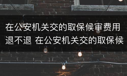 在公安机关交的取保候审费用退不退 在公安机关交的取保候审费用退不退回