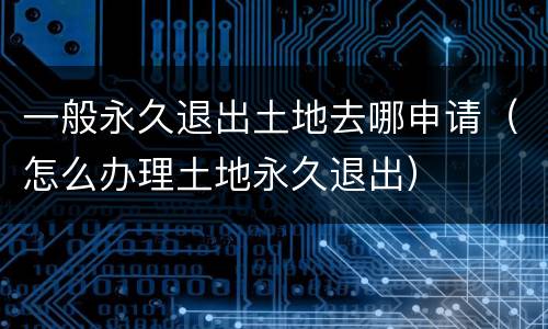 一般永久退出土地去哪申请（怎么办理土地永久退出）