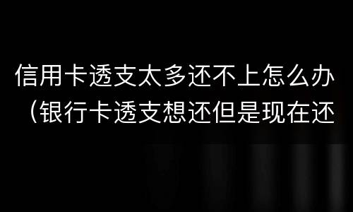 信用卡透支太多还不上怎么办（银行卡透支想还但是现在还不上怎么办）