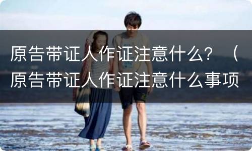 原告带证人作证注意什么？（原告带证人作证注意什么事项）
