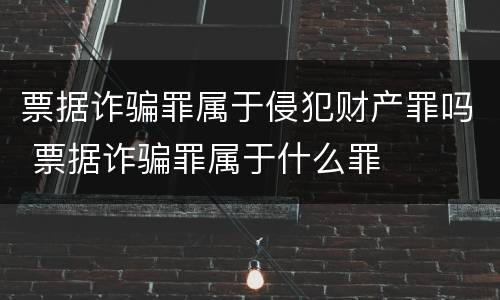 票据诈骗罪属于侵犯财产罪吗 票据诈骗罪属于什么罪