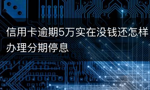 信用卡逾期5万实在没钱还怎样办理分期停息