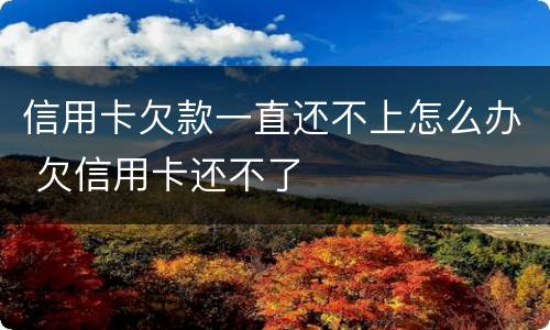 信用卡欠款一直还不上怎么办 欠信用卡还不了