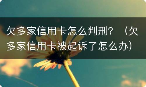 欠多家信用卡怎么判刑？（欠多家信用卡被起诉了怎么办）