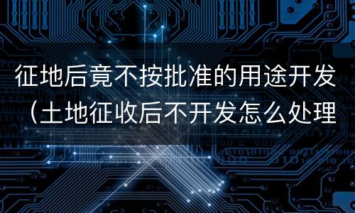 征地后竟不按批准的用途开发（土地征收后不开发怎么处理）