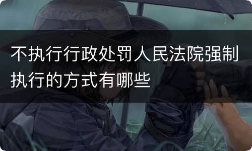 不执行行政处罚人民法院强制执行的方式有哪些