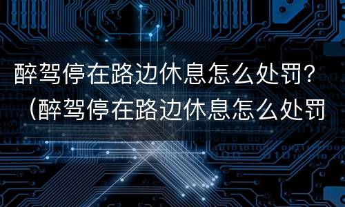 醉驾停在路边休息怎么处罚？（醉驾停在路边休息怎么处罚）