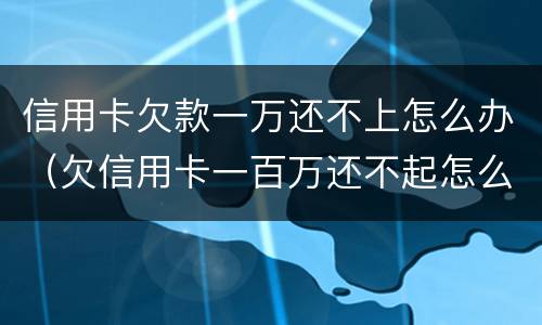 信用卡欠款一万还不上怎么办（欠信用卡一百万还不起怎么办）