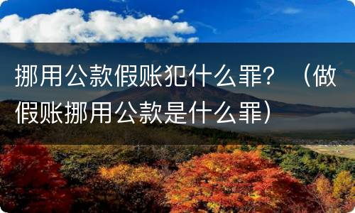 挪用公款假账犯什么罪？（做假账挪用公款是什么罪）