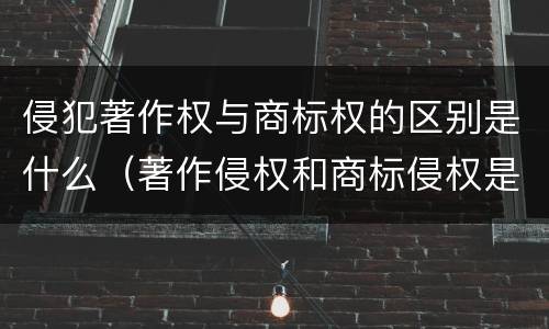 侵犯著作权与商标权的区别是什么（著作侵权和商标侵权是一个概念吗）