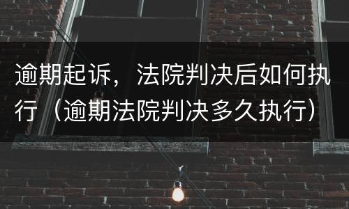 逾期起诉，法院判决后如何执行（逾期法院判决多久执行）