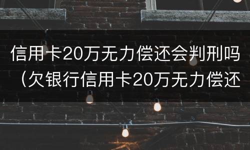信用卡20万无力偿还会判刑吗（欠银行信用卡20万无力偿还判刑多久）