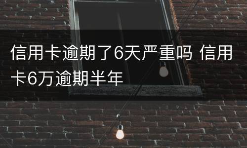 信用卡逾期了6天严重吗 信用卡6万逾期半年