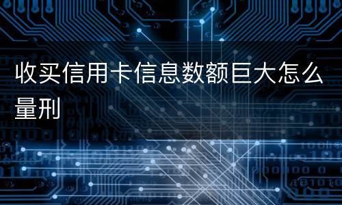 收买信用卡信息数额巨大怎么量刑