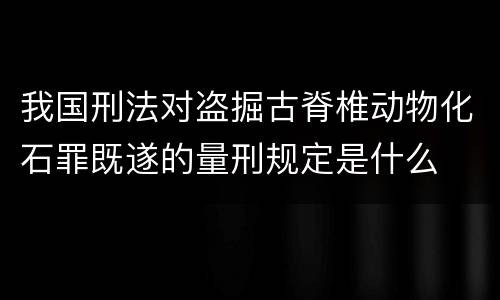 我国刑法对盗掘古脊椎动物化石罪既遂的量刑规定是什么