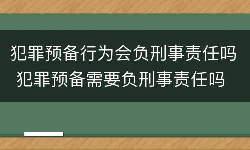 犯罪预备行为会负刑事责任吗 犯罪预备需要负刑事责任吗
