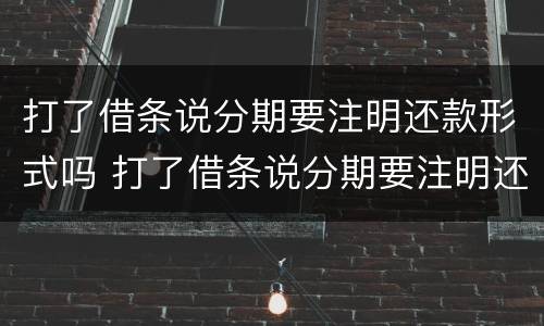 打了借条说分期要注明还款形式吗 打了借条说分期要注明还款形式吗是真的吗