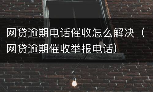 网贷逾期电话催收怎么解决（网贷逾期催收举报电话）