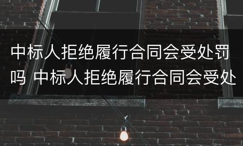 中标人拒绝履行合同会受处罚吗 中标人拒绝履行合同会受处罚吗知乎
