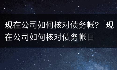 现在公司如何核对债务帐？ 现在公司如何核对债务帐目