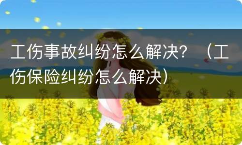 工伤事故纠纷怎么解决？（工伤保险纠纷怎么解决）