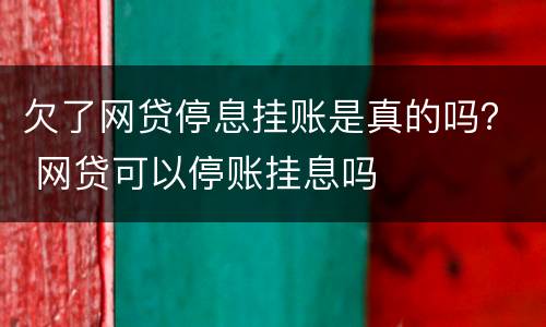 欠了网贷停息挂账是真的吗？ 网贷可以停账挂息吗