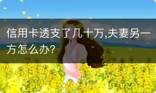 信用卡透支了几十万,夫妻另一方怎么办？