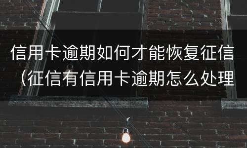 信用卡逾期如何才能恢复征信（征信有信用卡逾期怎么处理可以消除）