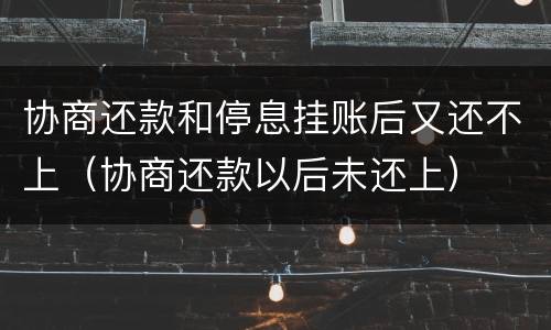 协商还款和停息挂账后又还不上（协商还款以后未还上）