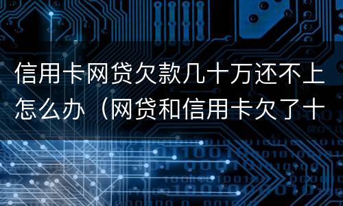 信用卡网贷欠款几十万还不上怎么办（网贷和信用卡欠了十几万,应该怎么办?）