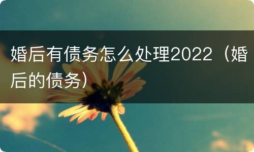 婚后有债务怎么处理2022（婚后的债务）