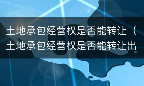 土地承包经营权是否能转让（土地承包经营权是否能转让出去）