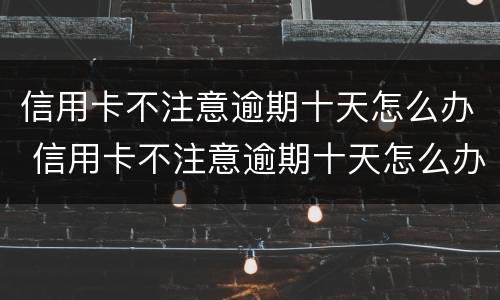 信用卡不注意逾期十天怎么办 信用卡不注意逾期十天怎么办呢