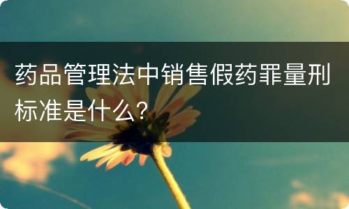 药品管理法中销售假药罪量刑标准是什么？