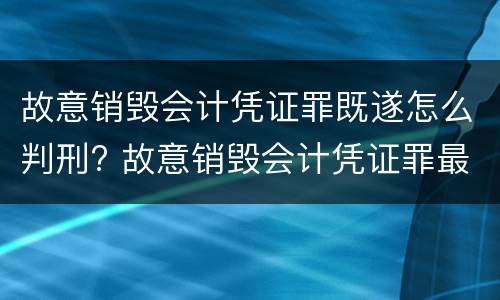 故意销毁会计凭证罪既遂怎么判刑? 故意销毁会计凭证罪最新解释