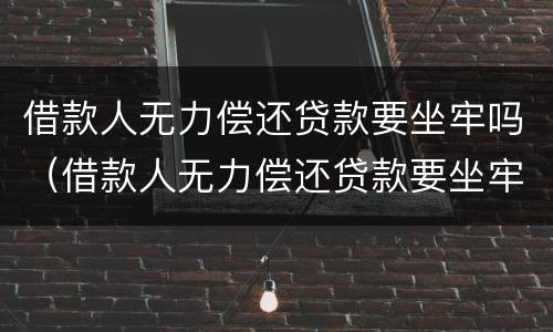 借款人无力偿还贷款要坐牢吗（借款人无力偿还贷款要坐牢吗知乎）